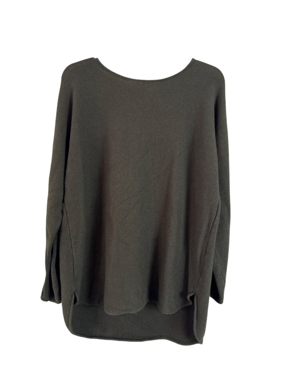 Michael Kors Womens Olive Green Knit Sweater Gold Back Zipper XL Cotton Blend